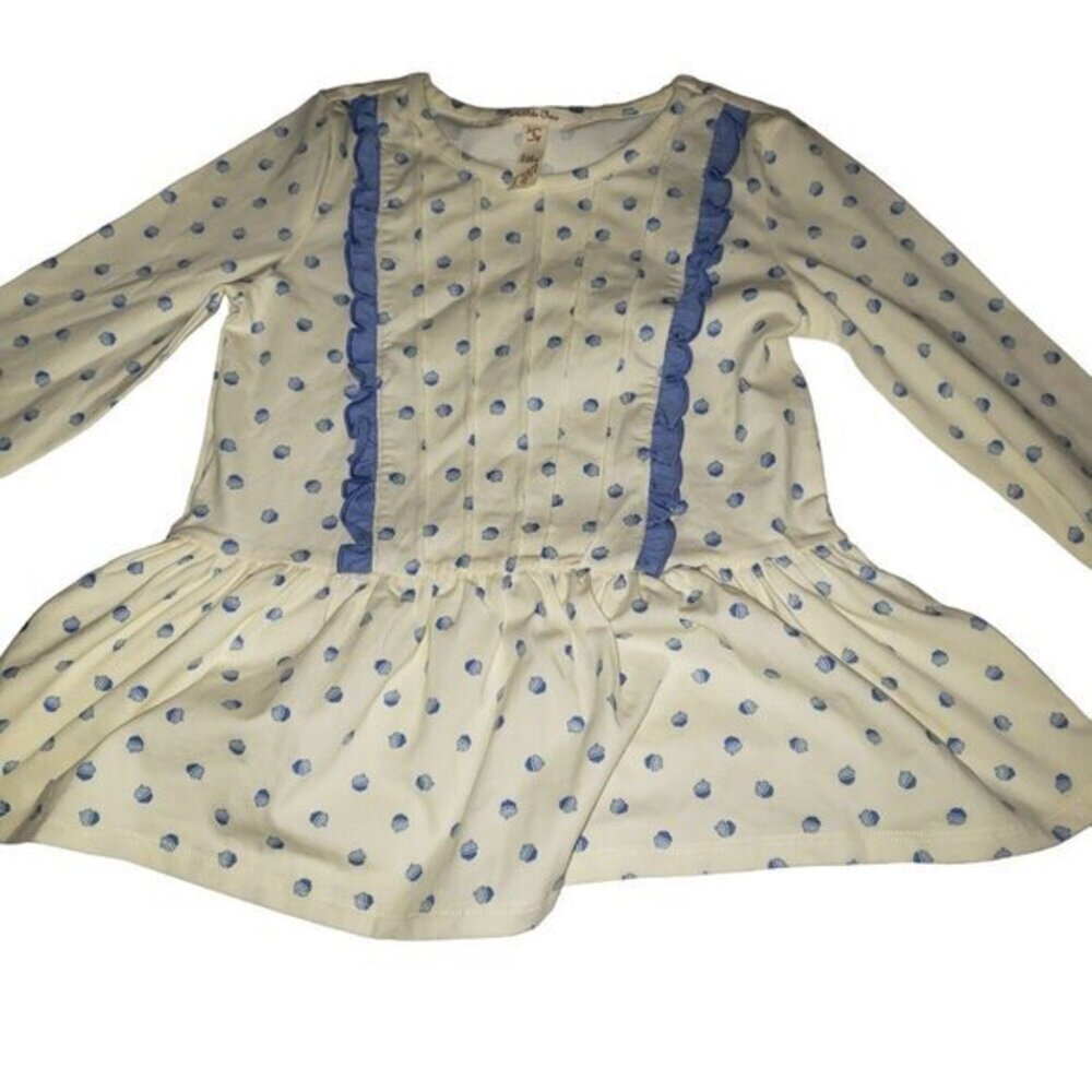 Matilda Jane Moments with You‎ Long Sleeved Top Childs Size 6 Acorns Cream Blue